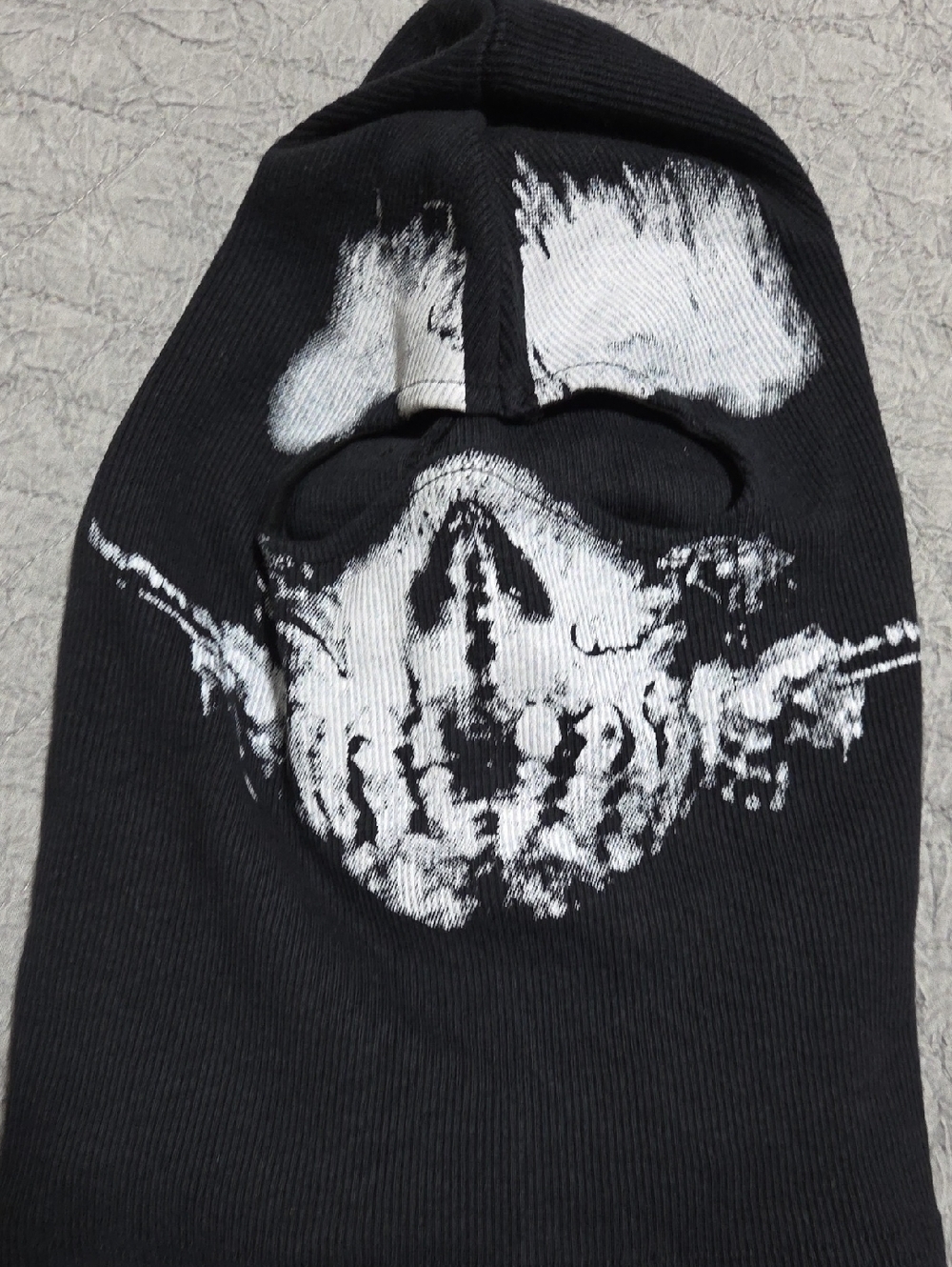 Black Knit Skull Face Balaclava Sweater Mask